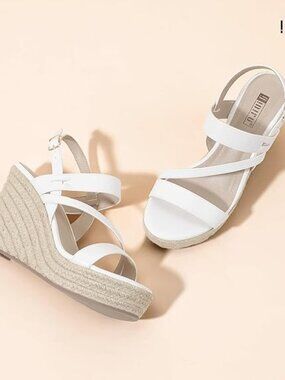 Espadrille Wedge Sandals for Women Platform Wedges Heels Wedding Bridal Ladies O